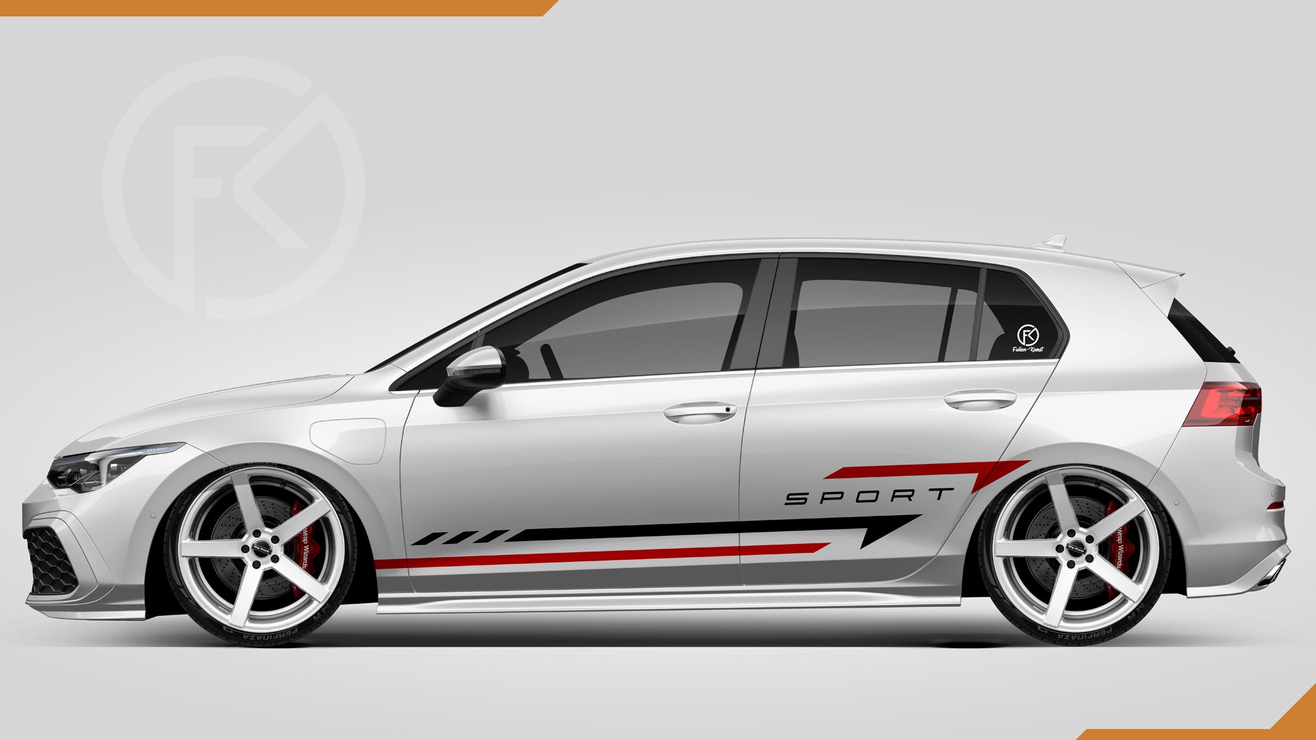Aufkleber Sport Seitenstreifen Styling Folienstreifen Auto tuning #047