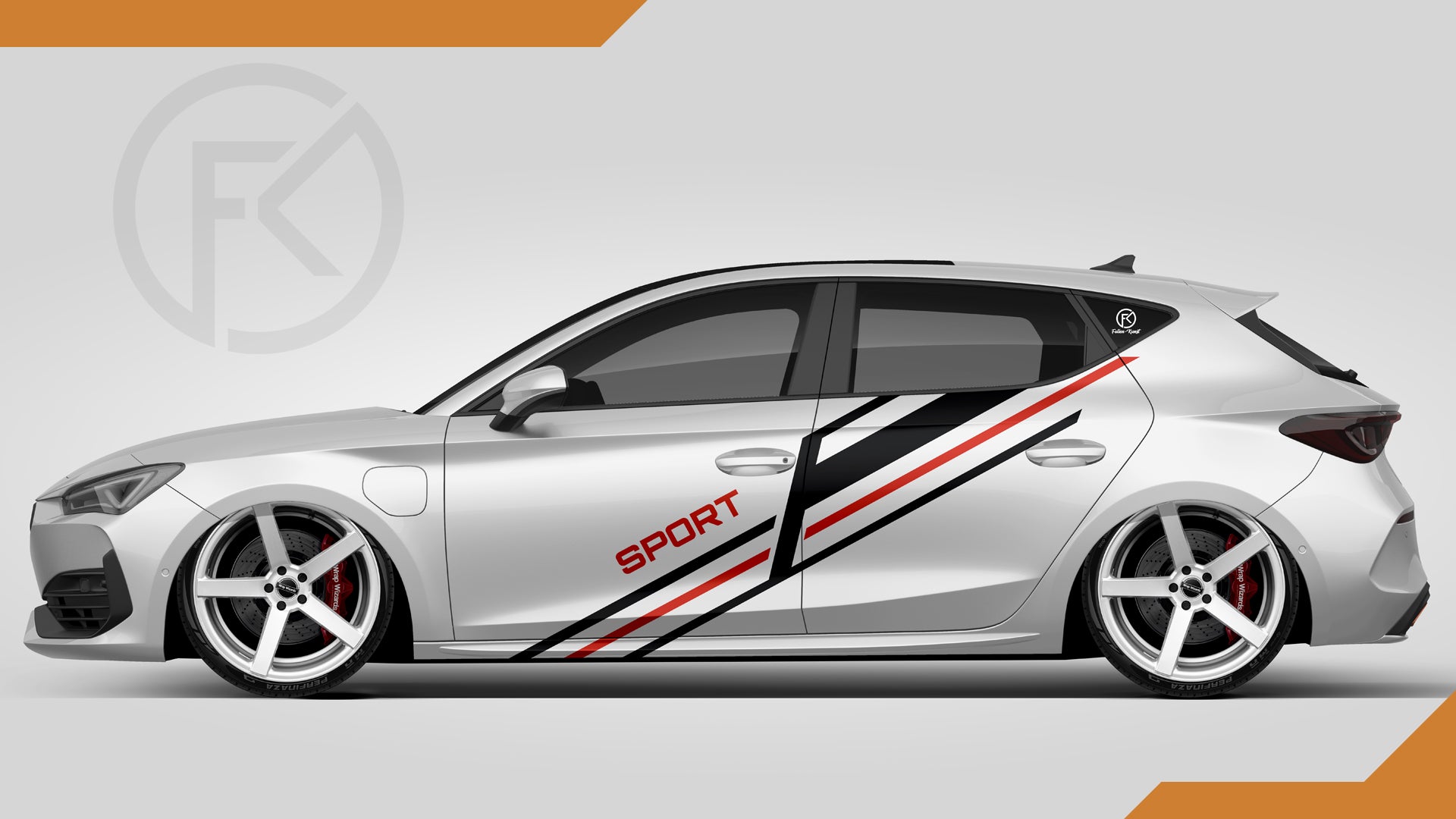Sport Performance Art Styling Aufkleber Seitenstreifen Car Wrapping Set #022
