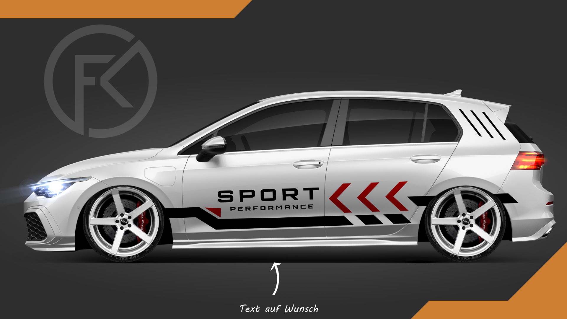 Sport Performance Folien Aufkleber Set Seitenstreifen Auto Styling Tuning Design