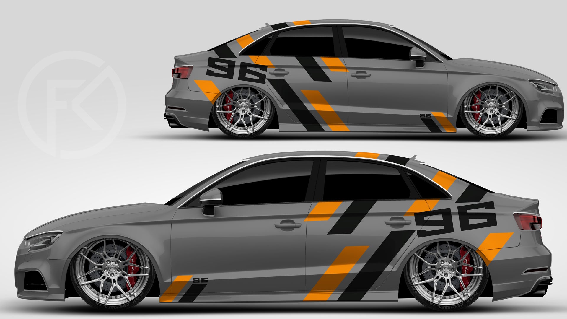 Streifen styling Folien Design Dekor Aufkleber Folierung Tuning #155
