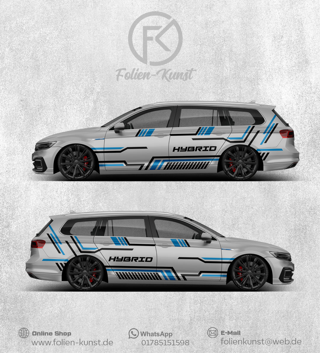 Style Auto Folien Dekor Aufkleber Set Hybrid Art Design Tuning #179