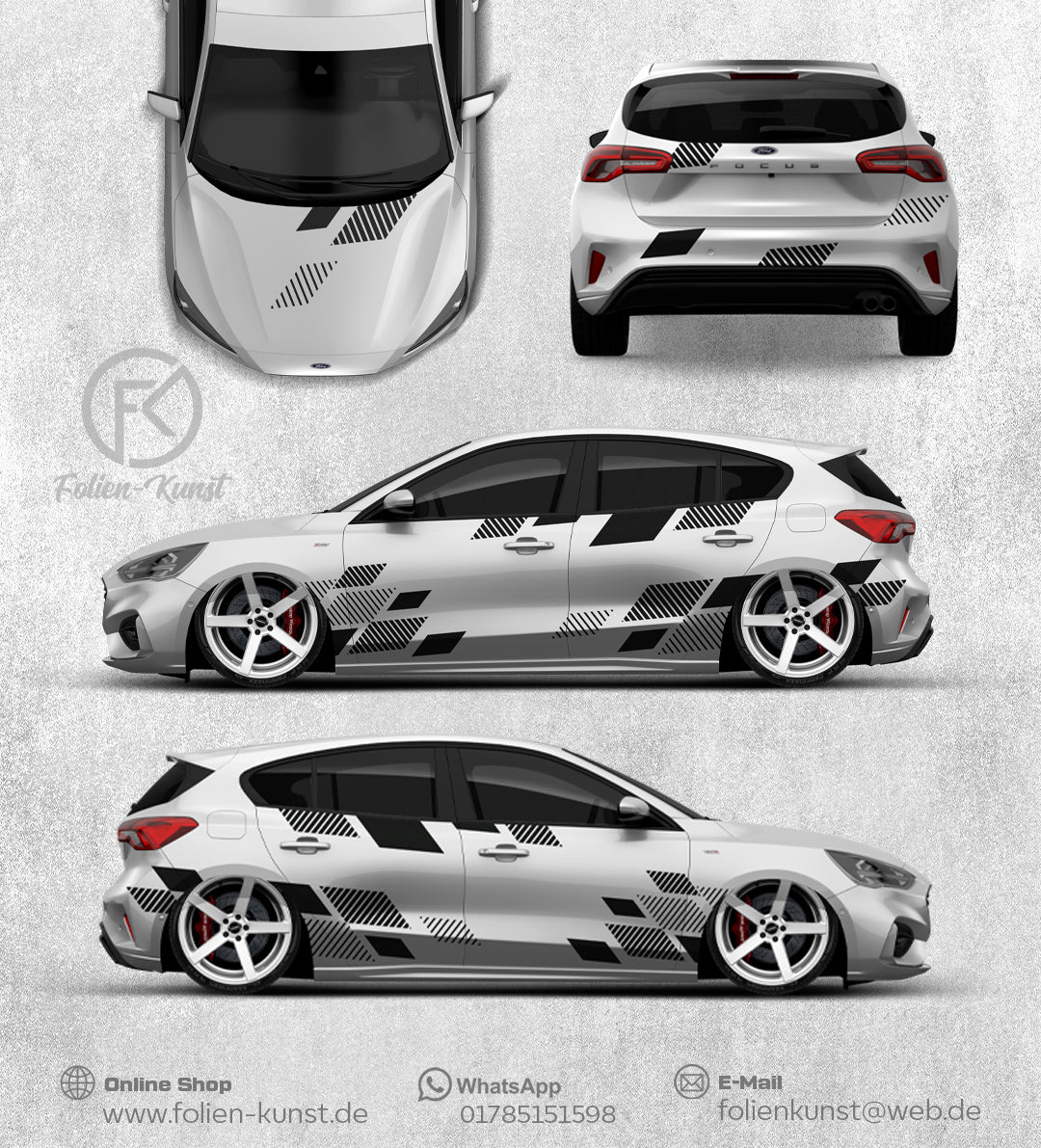 Styling Folien tuning Dekor Fahrzeug Design Aufkleber Dekor #226