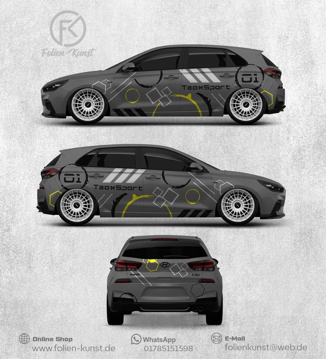 TeamSport Fahrzeug Dekor Aufkleber Set Motorsport Tuning #169