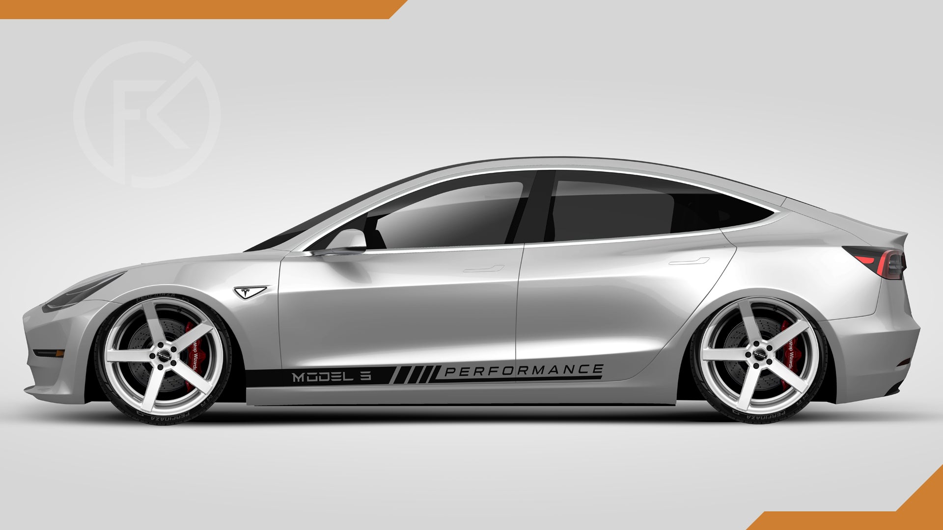 Model 3 Performance Seitenstreifen Aufkleber Styling Sport Set Tuning Elektro