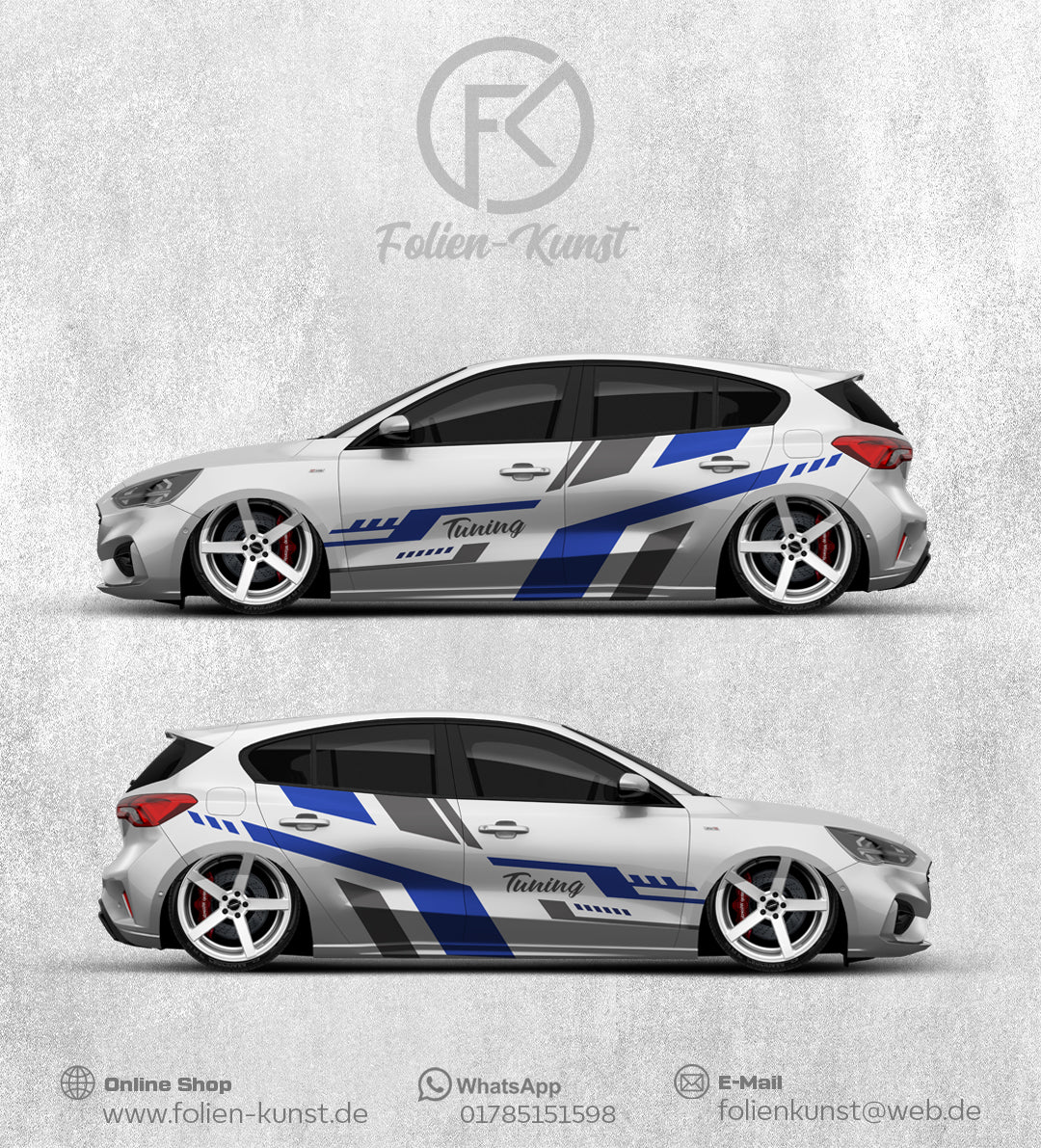 Tuning Fahrzeug Dekor Folien Design Aufkleber Auto Styling #224