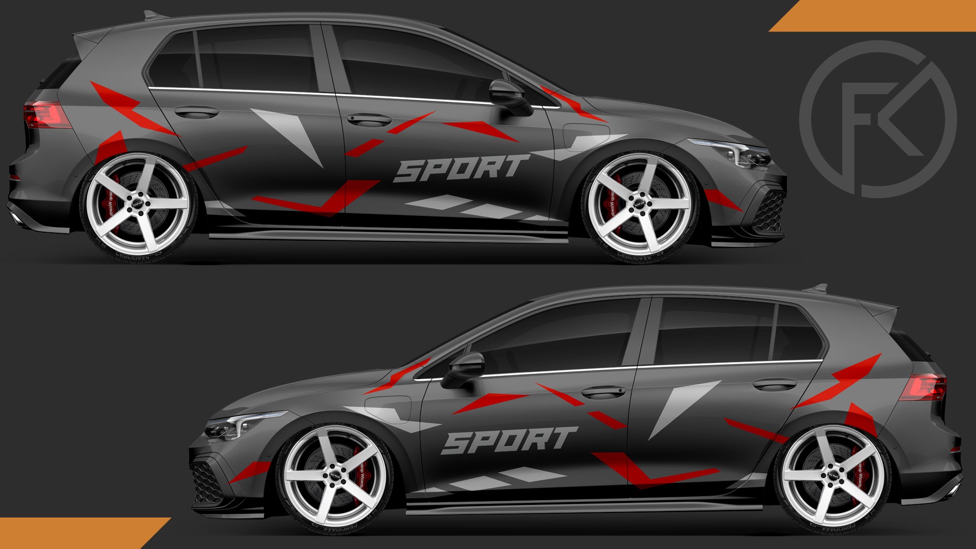 Sport Geometrie Auto Folien Streifen Car Dekor Set Styling Wrapping