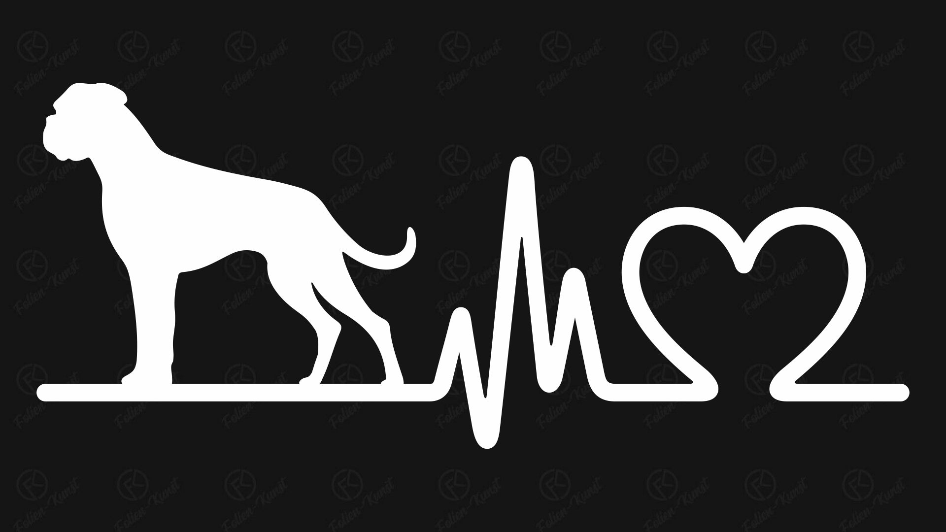 Deutscher Boxer Hund Auto Aufkleber Hundeliebe Love Silhouette Herzschlag Tiere