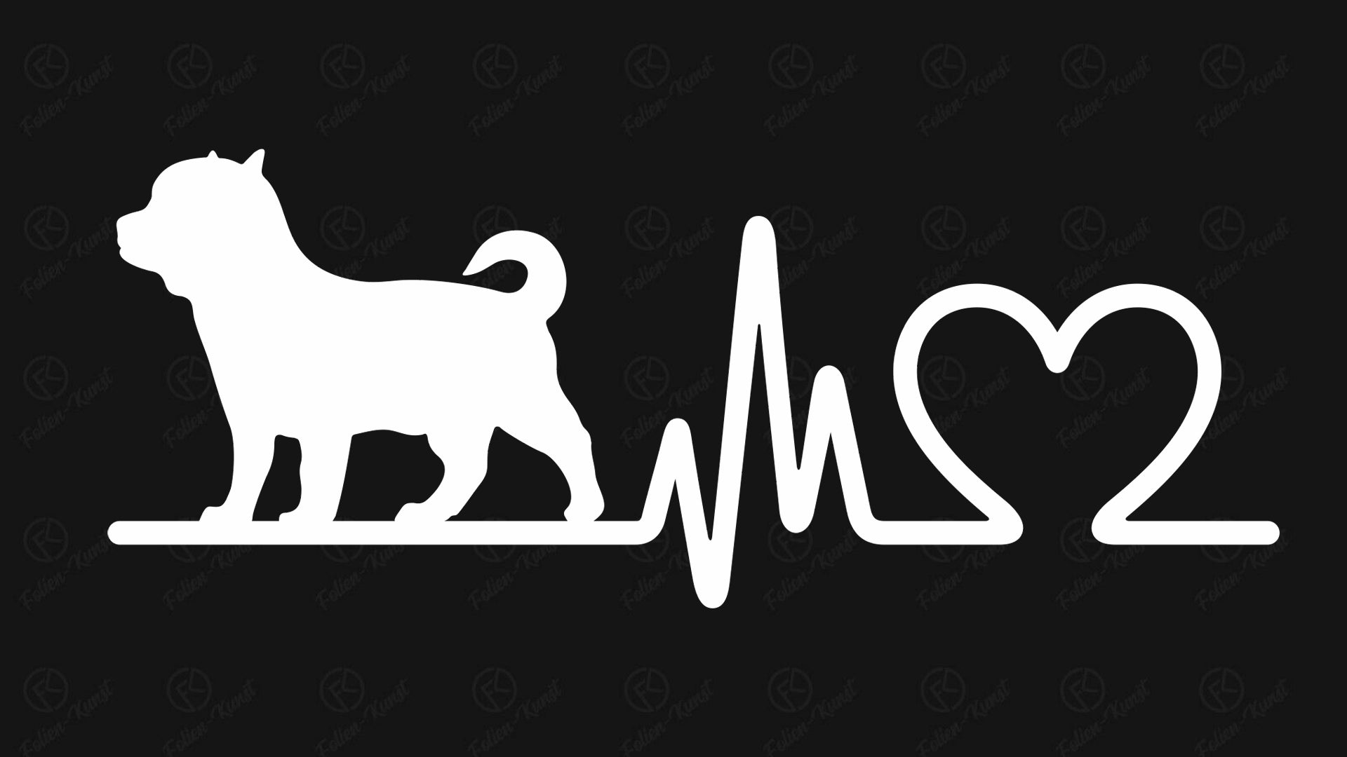 Chihuahua Auto Aufkleber Hundeliebe Love Impuls Silhouette Herzschlag Sticker
