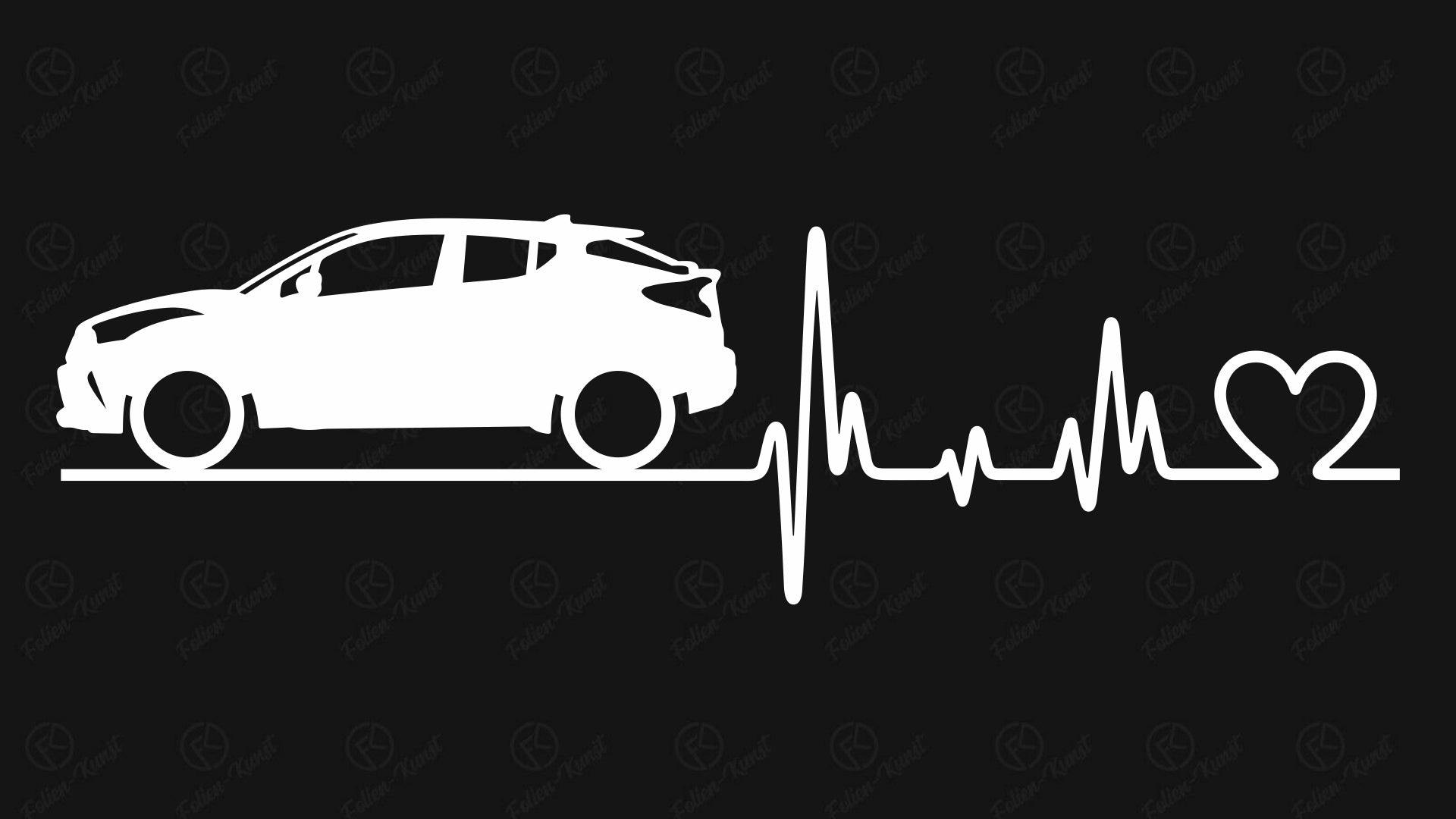 Autoaufkleber Toyota C-HR Love Impuls Silhouette Herzschlag Sticker autoliebe