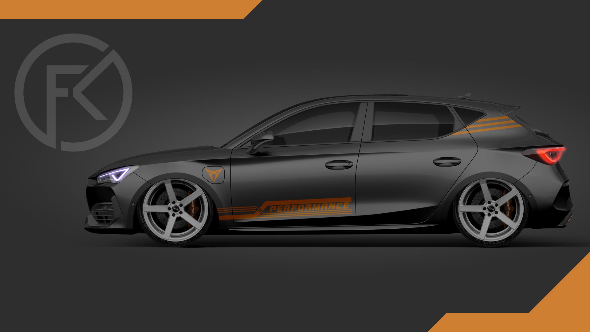 Performance V4 Set Seitenstreifen Aufkleber Racing Auto Styling Tuning Stripe