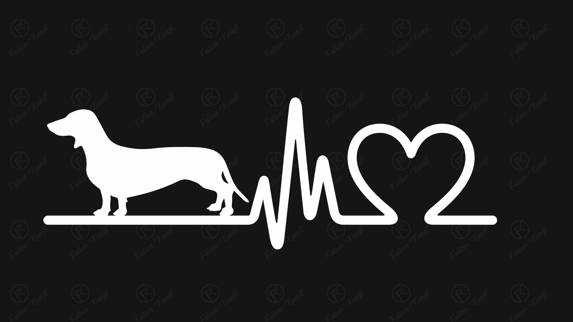 Dackel Auto Aufkleber Hundeliebe Love Impuls Silhouette Herzschlag Sticker Dachs