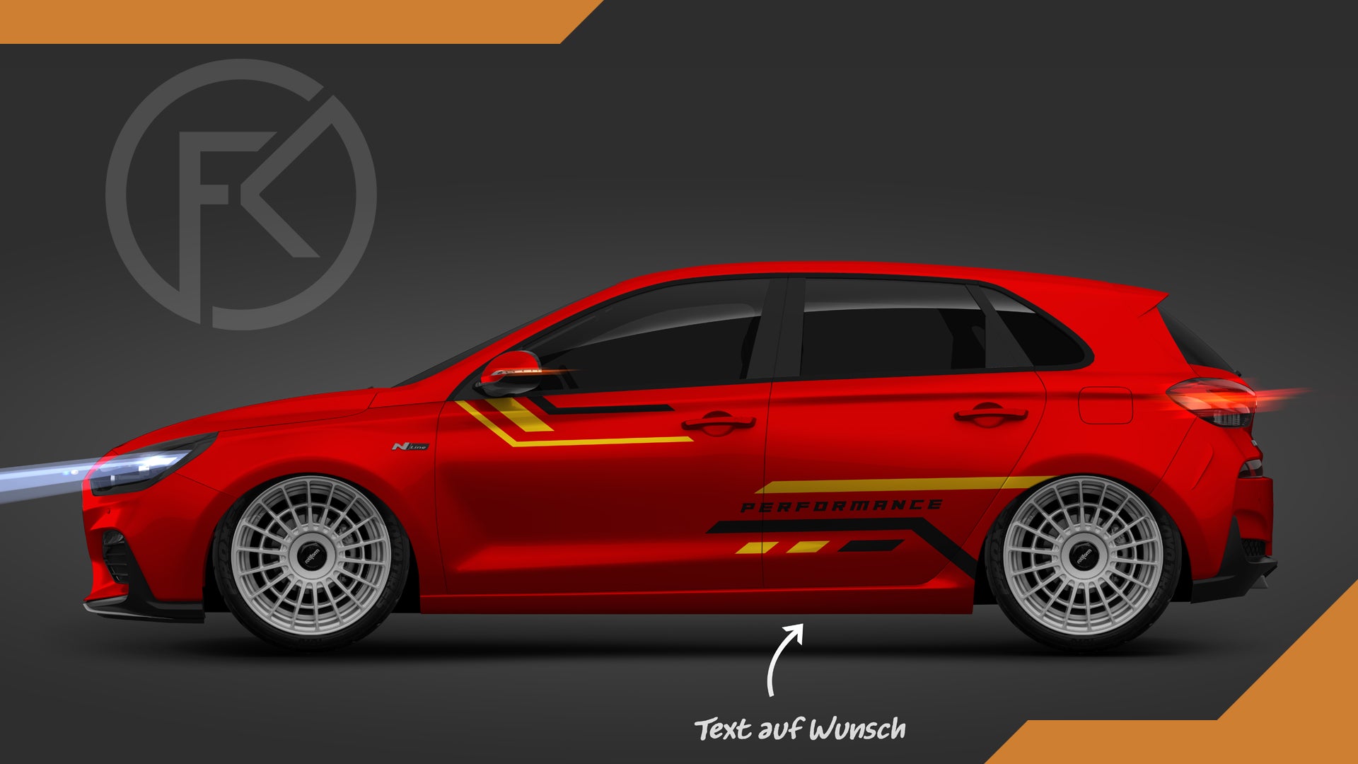 Performance Dekor Aufkleber Set Seitenstreifen Auto Styling Tuning Folie Design