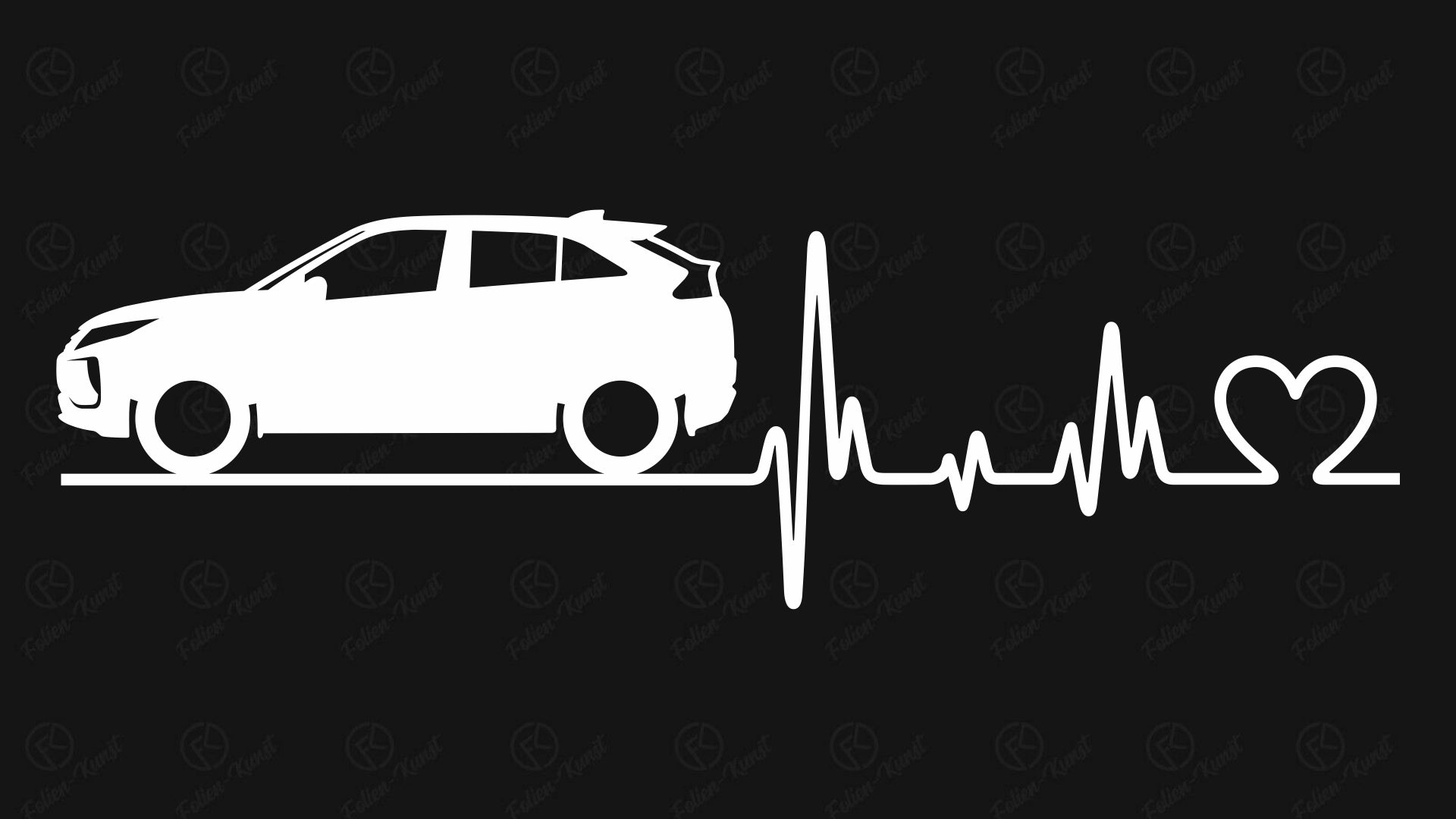 Autoaufkleber Mitsubishi Eclipse Cross Love Impuls Silhouette Herzschlag Sticker liebe