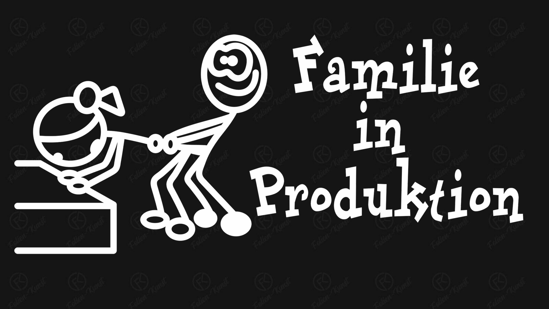 Familie in Produktion Spaß Aufkleber Fun Sticker