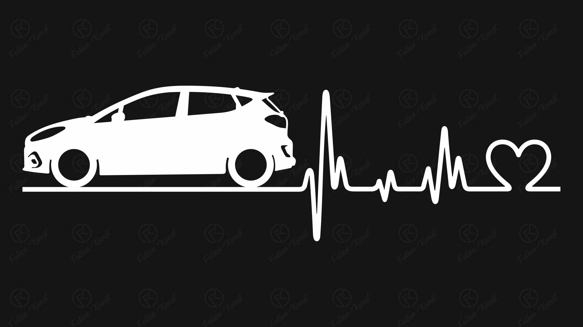 Autoaufkleber Fiesta ab 2019 Love Impuls Silhouette Herzschlag Sticker liebe