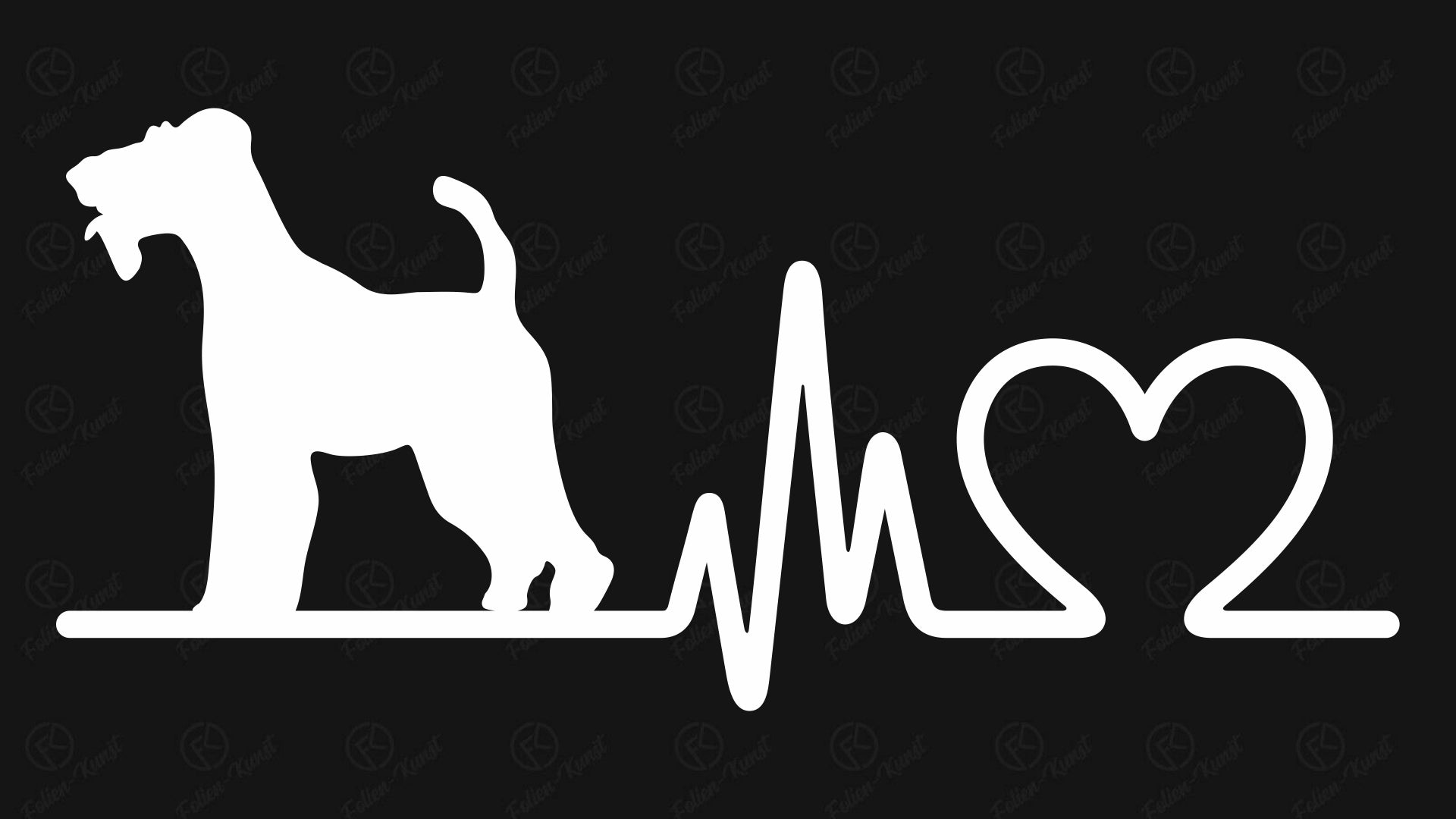 Foxterrier Hund Auto Aufkleber Hundeliebe Love Silhouette Herzschlag Tiere