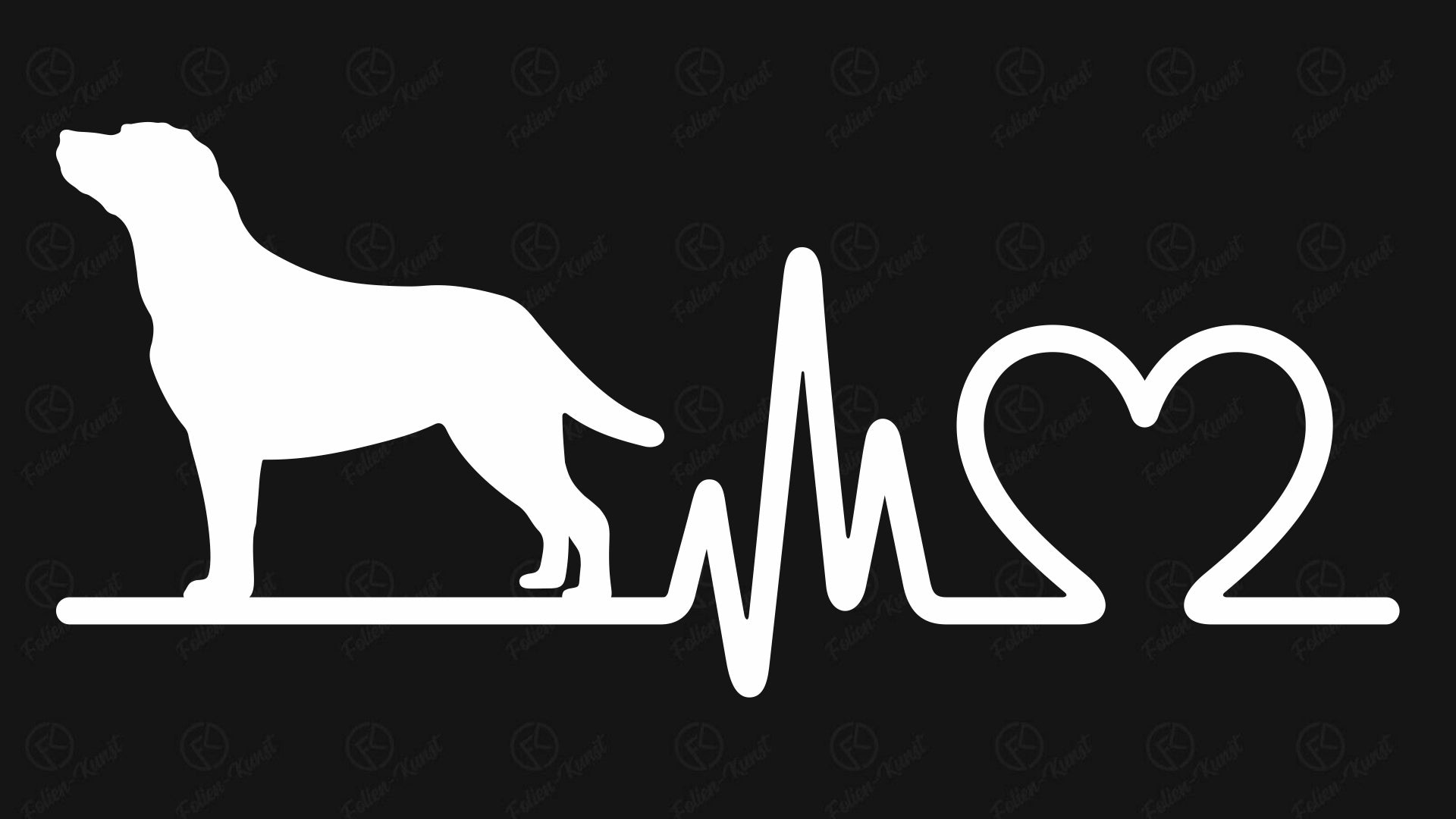 Labrador Retriever Hund Auto Aufkleber Hundeliebe Love Silhouette Herzschlag Tiere
