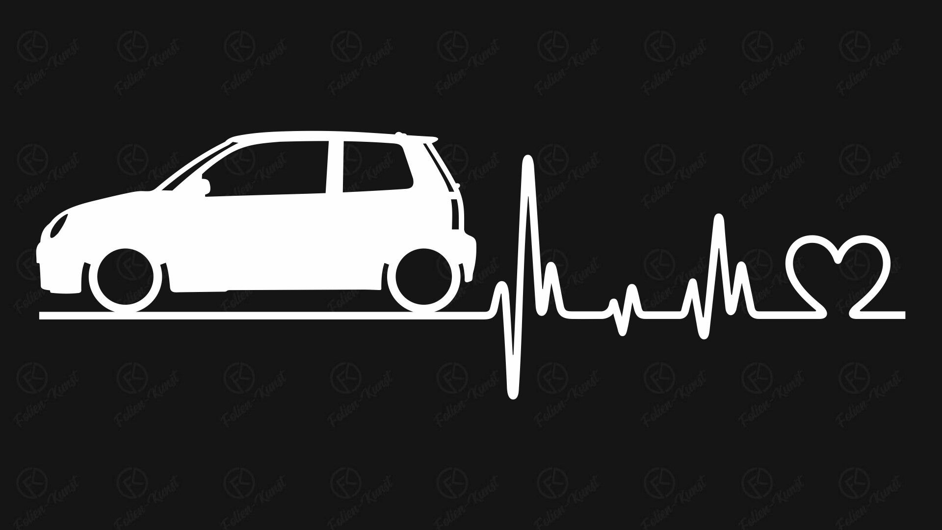 Autoaufkleber Lupo Love Impuls Silhouette Herzschlag Sticker liebe