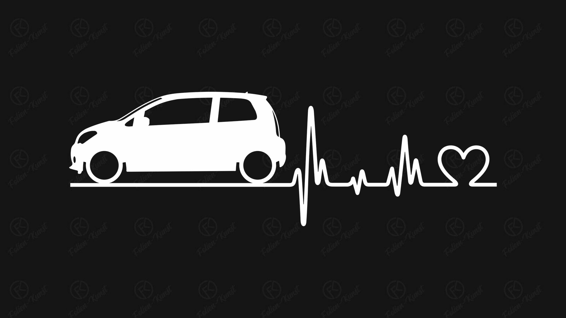 Autoaufkleber Seat Mii Love Impuls Silhouette Herzschlag Sticker liebe