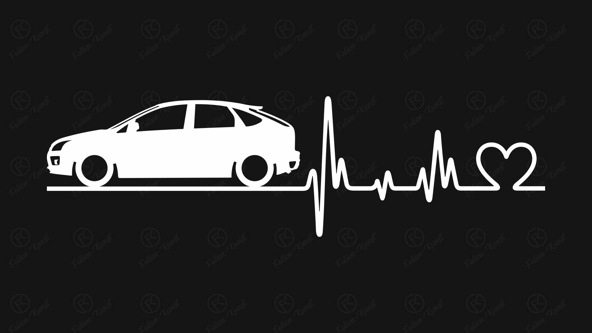 Autoaufkleber Focus MK2 Limousine Love Impuls Silhouette Herzschlag Sticker lieb