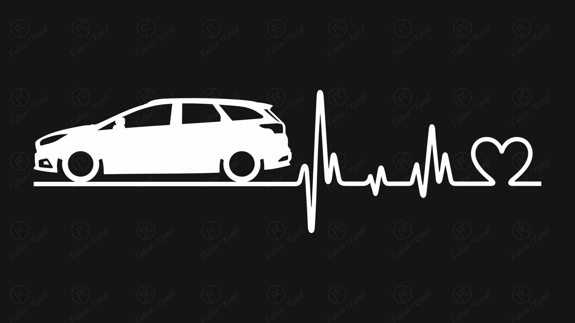 Autoaufkleber Focus MK3 Kombi Love Impuls Silhouette Herzschlag Sticker liebe
