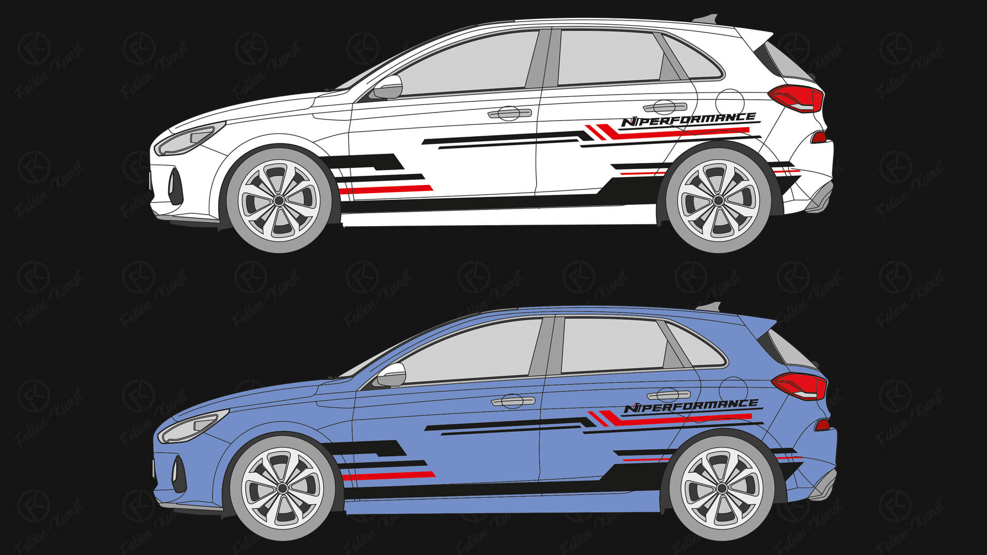 N Performance Design Set für i30N Fastback/Hatchback Aufkleber Styling Tuning