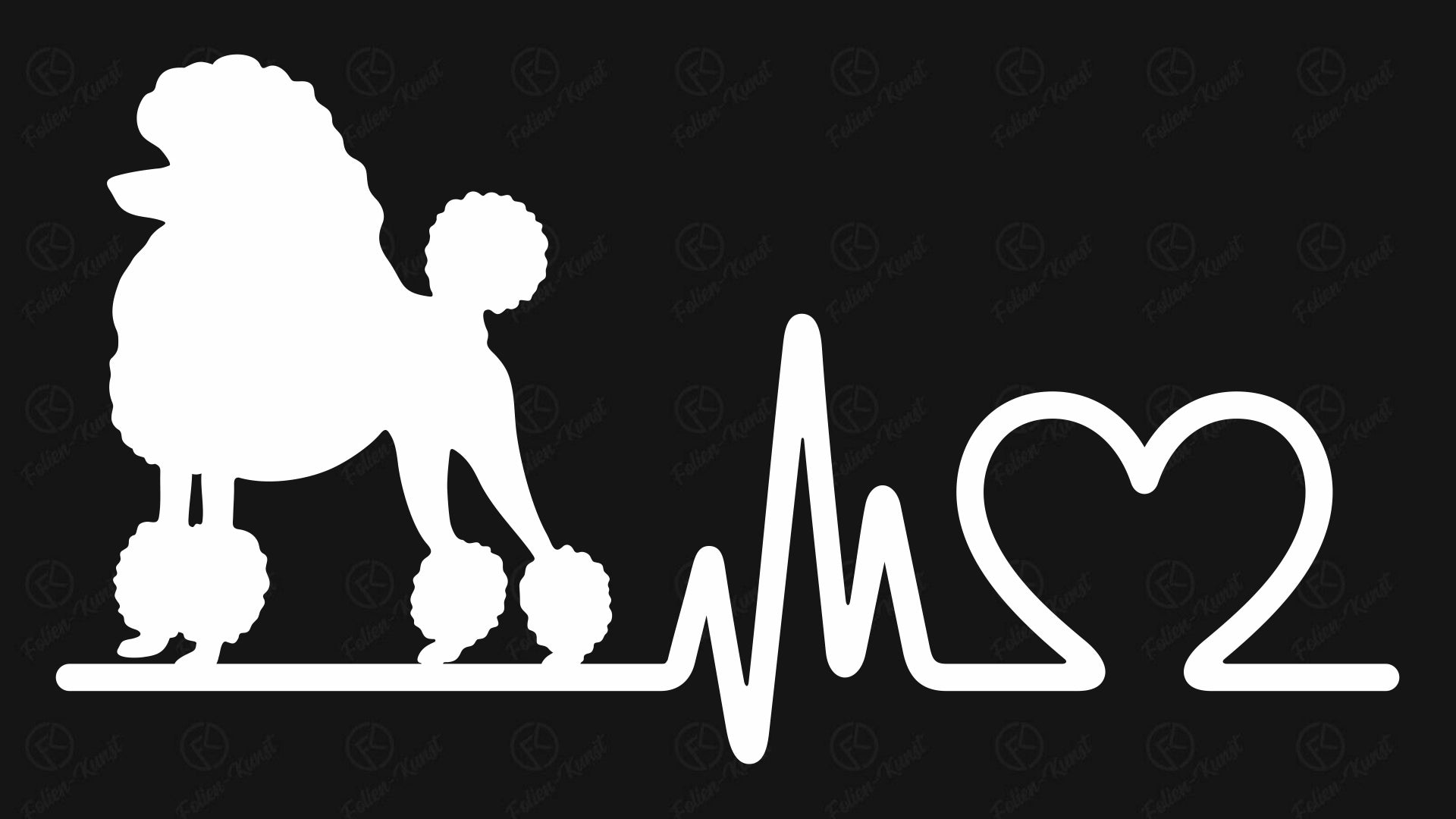 Pudel Hund Auto Aufkleber Hundeliebe Love Silhouette Herzschlag Tiere