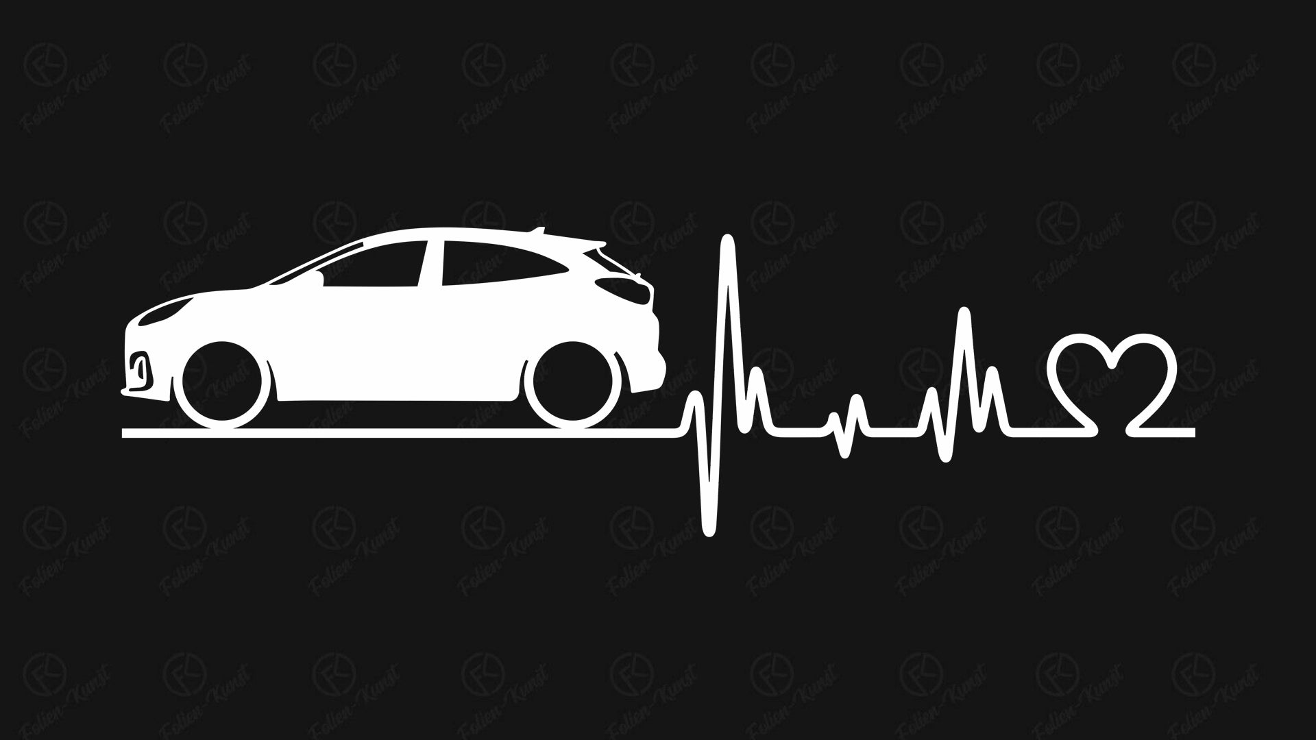 Autoaufkleber Auto Puma Love Impuls Silhouette Herzschlag Sticker liebe