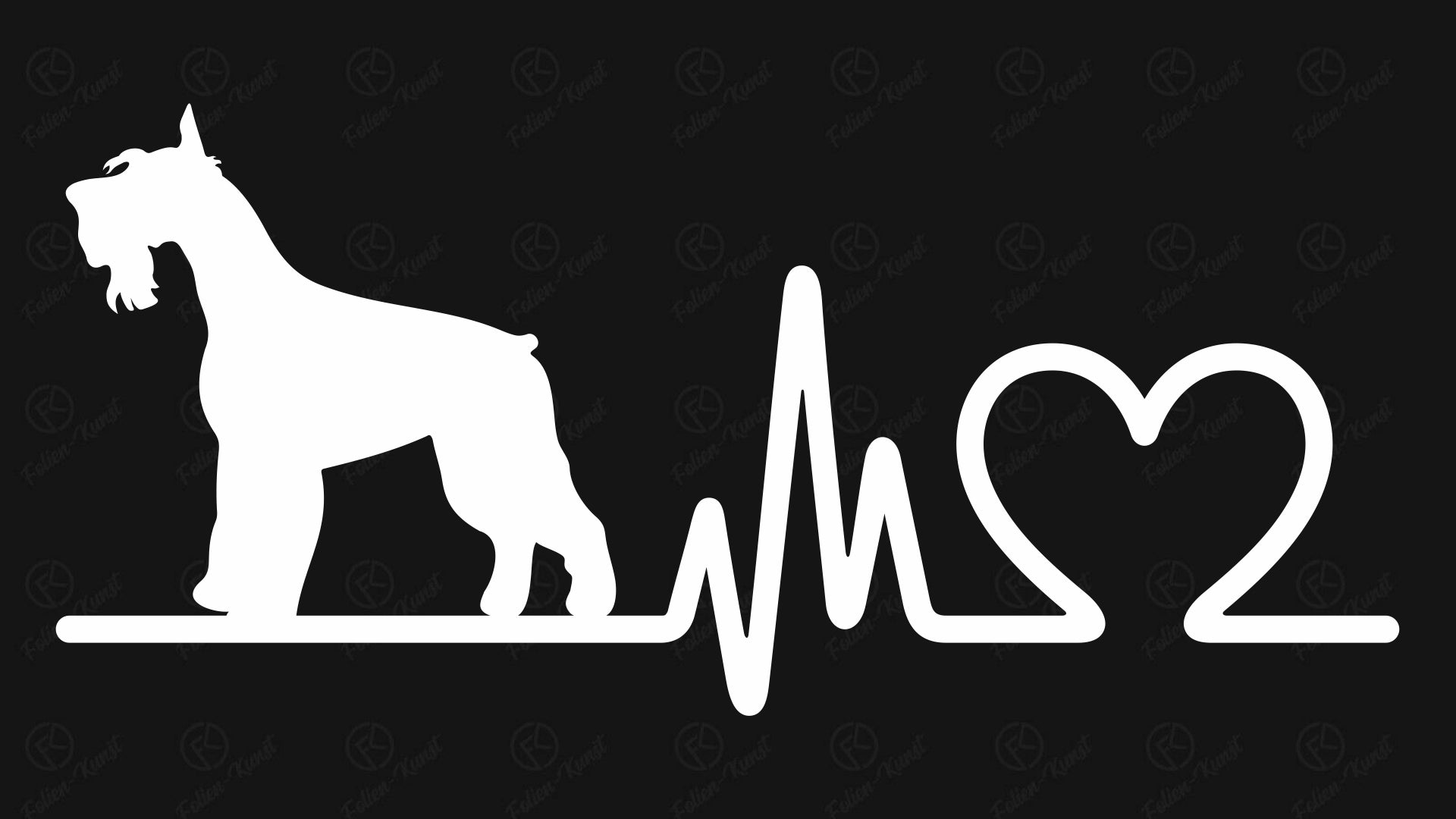Riesenschnauzer Hund Auto Aufkleber Hundeliebe Love Silhouette Herzschlag Tiere