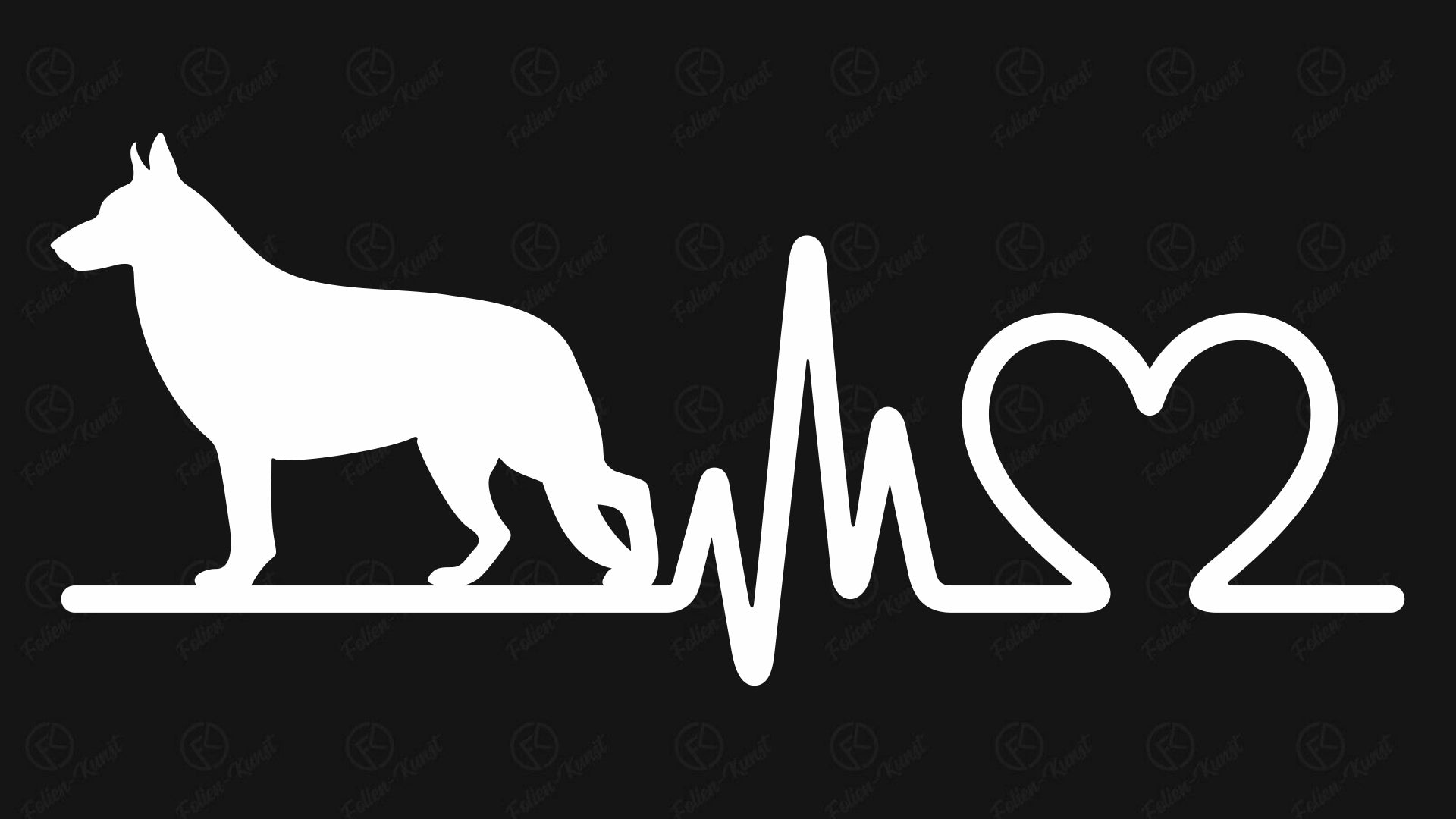 Schäferhund Auto Aufkleber Hundeliebe Love Silhouette Herzschlag Tiere