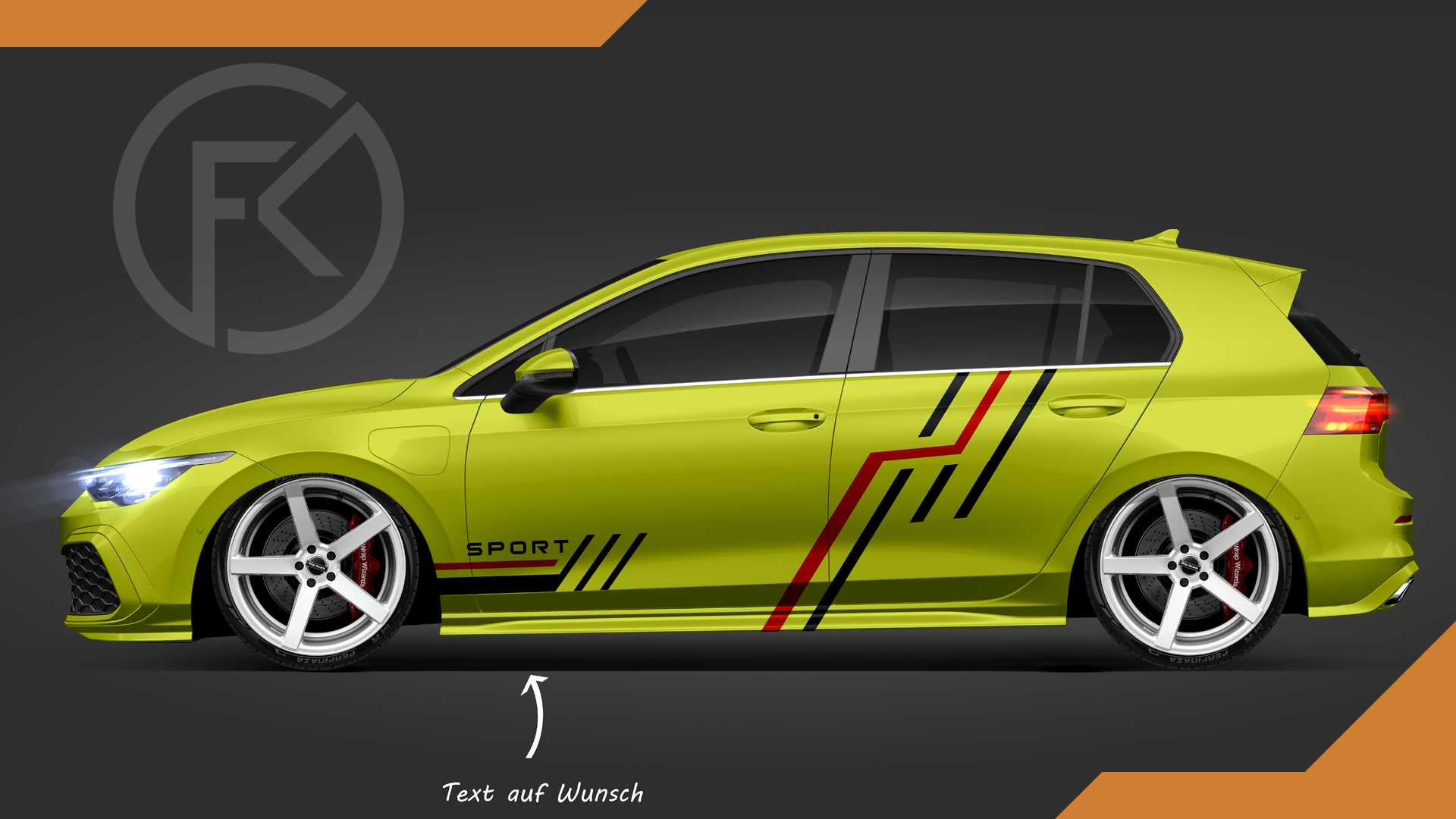 Sport Style Seiten Auto Dekor Folien Aufkleber Set Universal