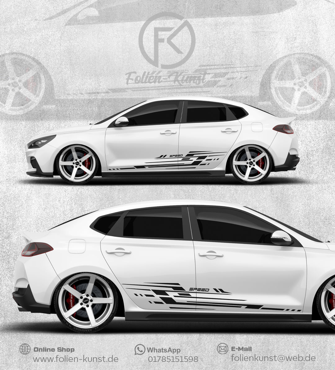 Speed Design Aufkleber Folien tuning dekor Fahrzeugstyling #276