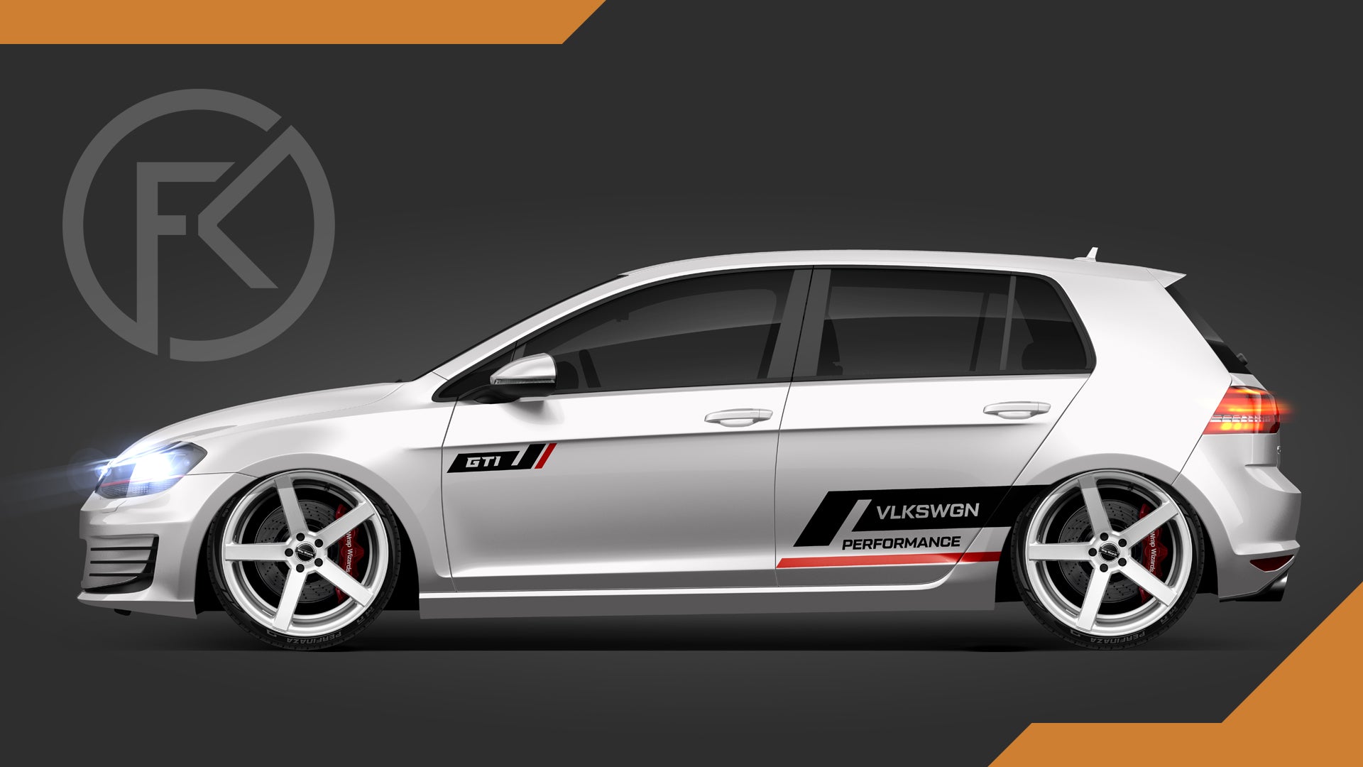 VLKSWGN Performance Aufkleber Dekor Set Styling Tuning Seitenstreifen