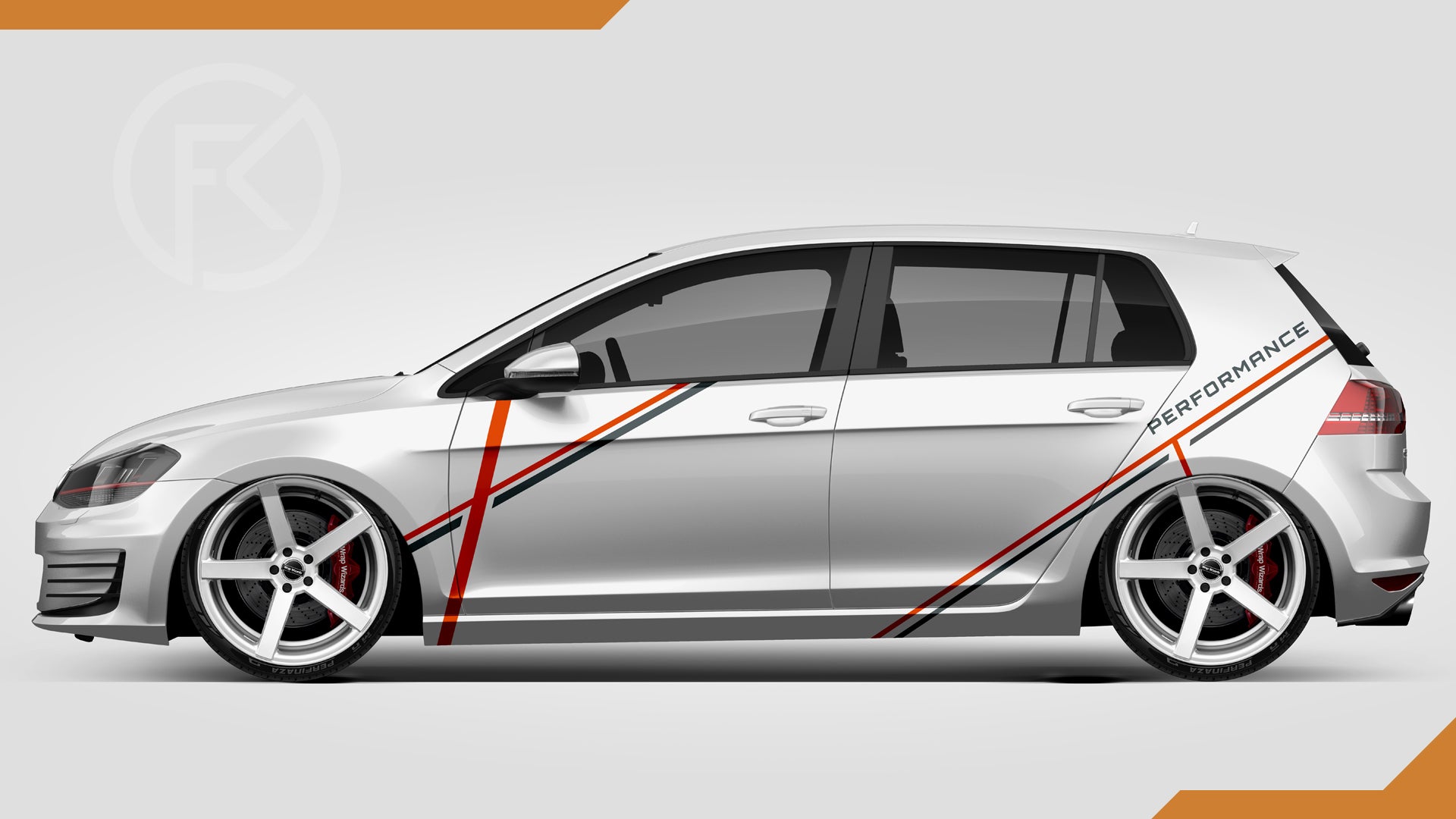 Stripe Performance Seiten Folien Dekor Aufkleber Set Car Wrapping #031