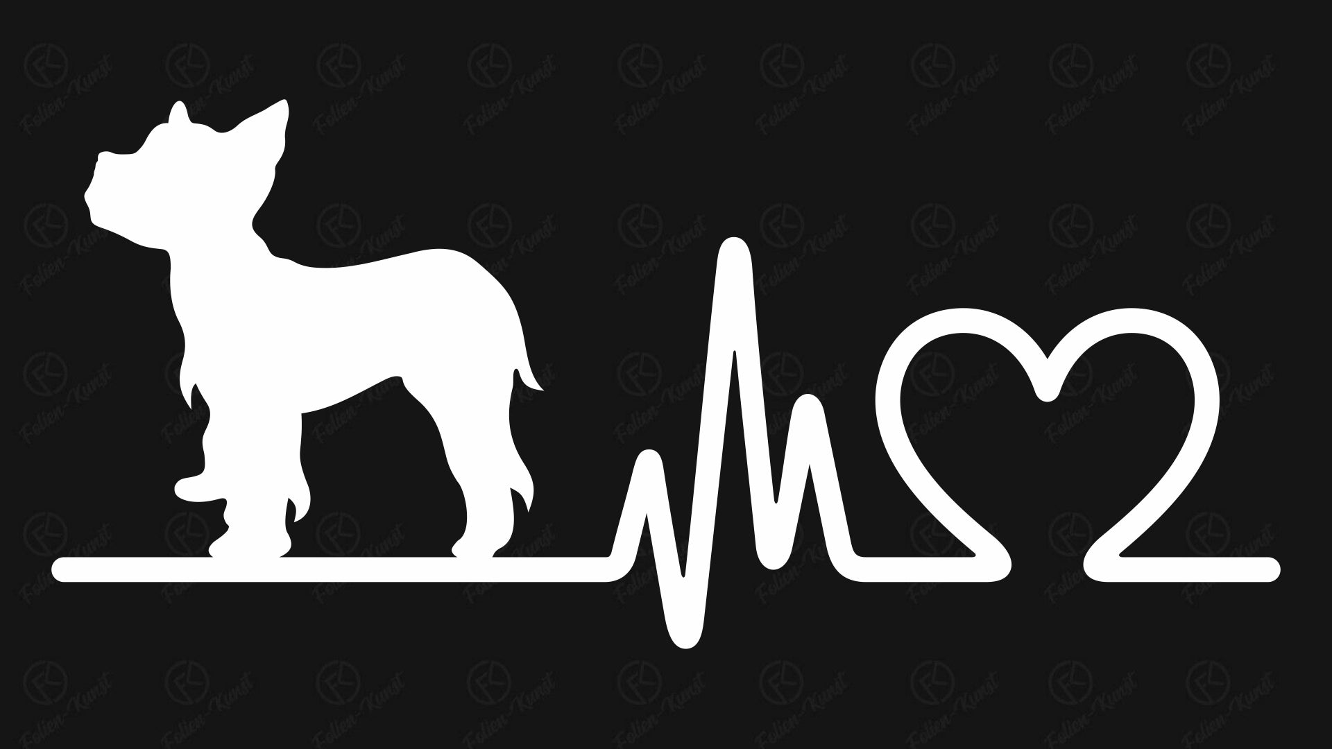 Yorkshire Terrier Hund Auto Aufkleber Hundeliebe Love Silhouette Herzschlag Tiere