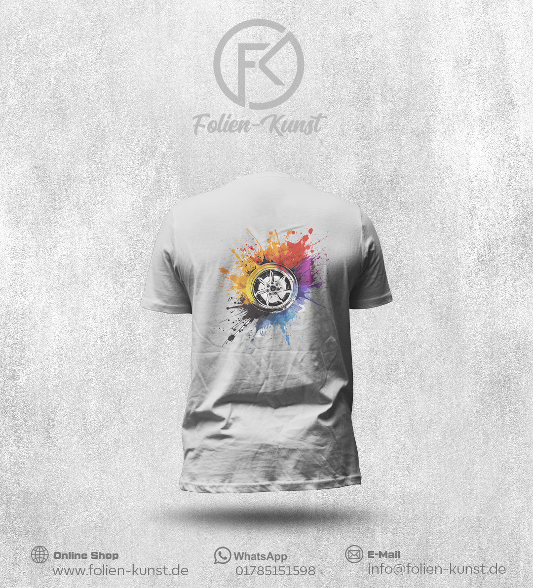 Farbklecks Felgen Design Aufdruck Kleidung Premium T-Shirt / Hoodie