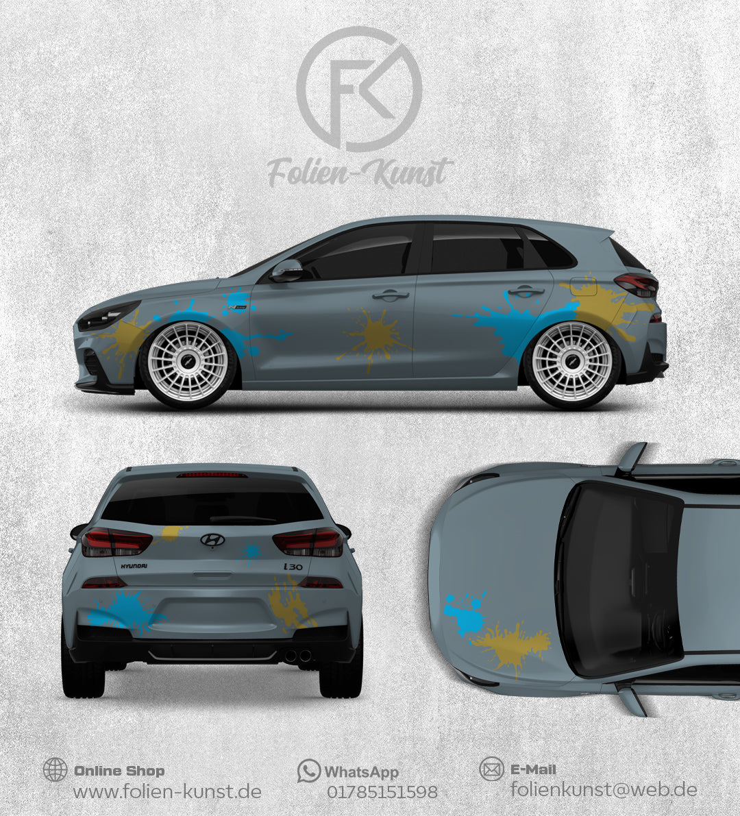 Farben Spiel Abstrakt Folien Design Aufkleber Tuning Styling #313