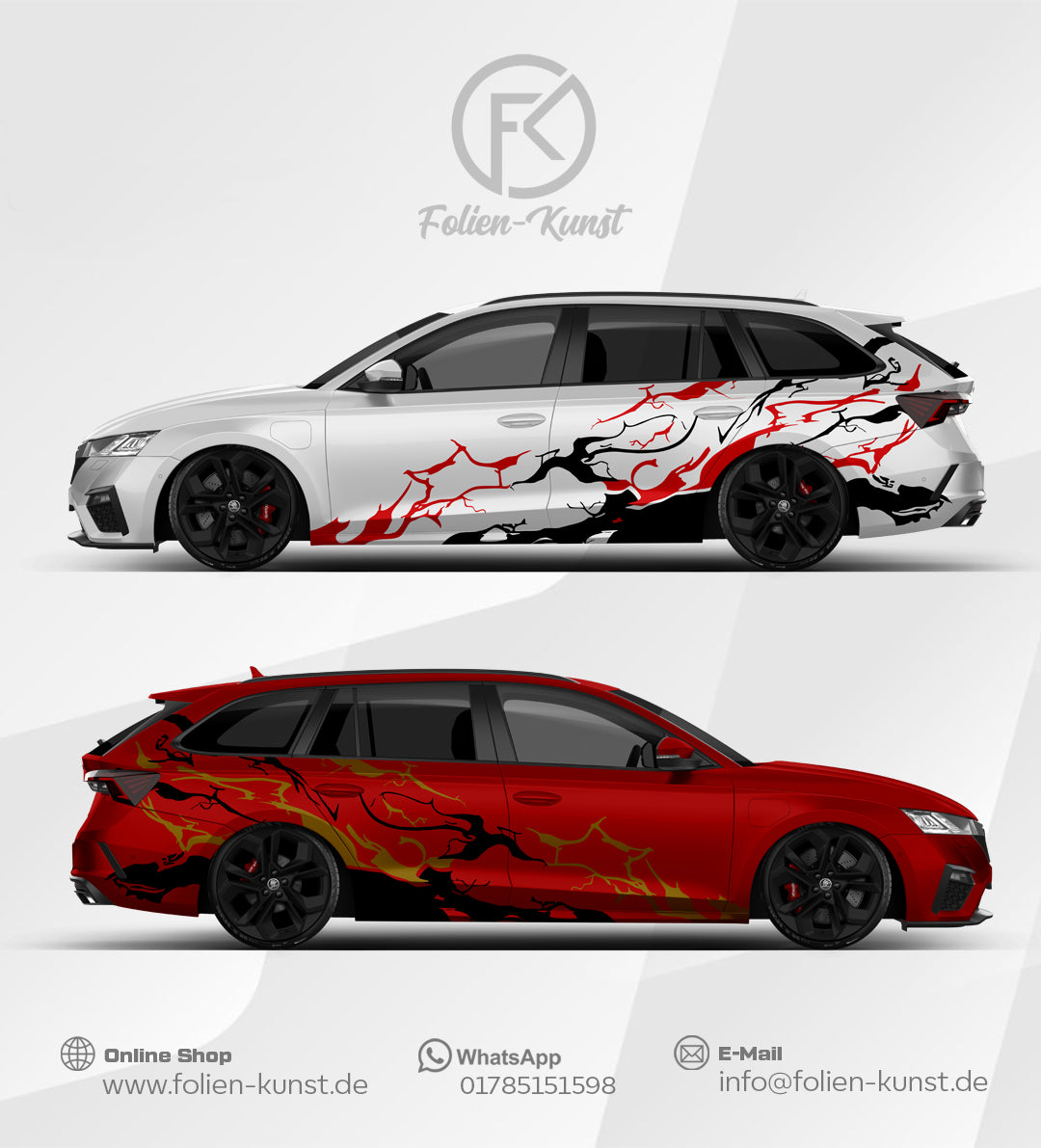 Absktraktes Folien CarWrap Dekor Fahrzeug Design Aufkleber #594
