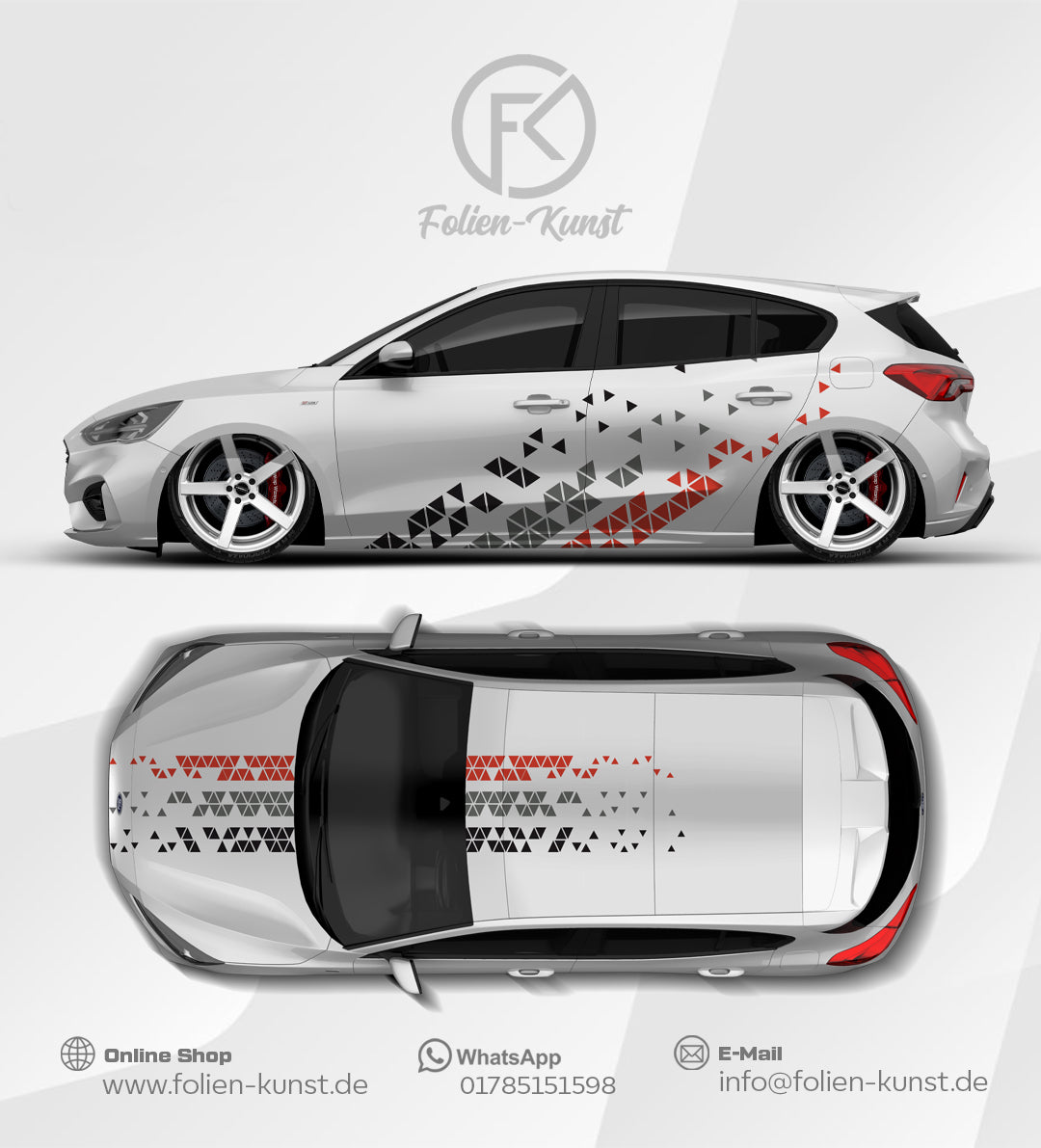 Dreieck Folien Tuning Dekor Styling Fahrzeug Design Aufkleber #611