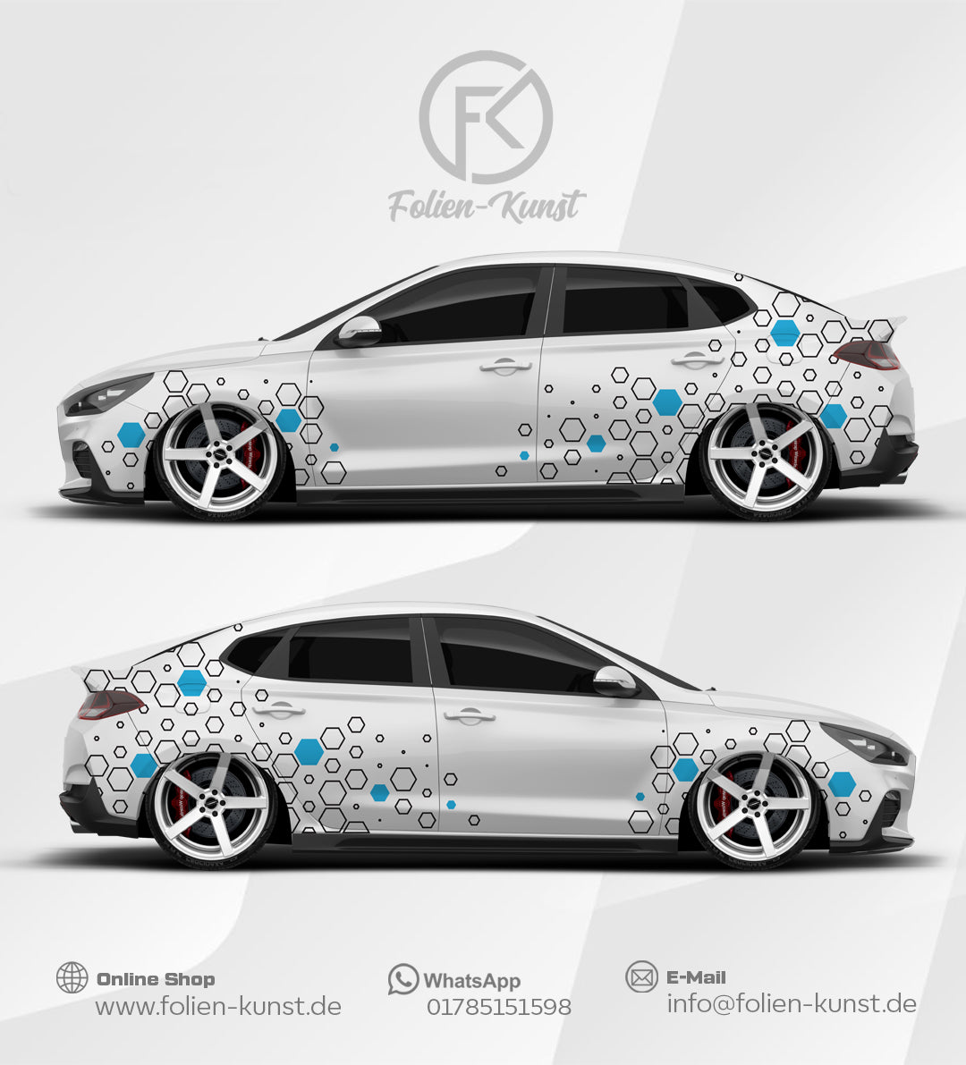 Waben Folien Dekor Styling Aufkleber Fahrzeug Design #613