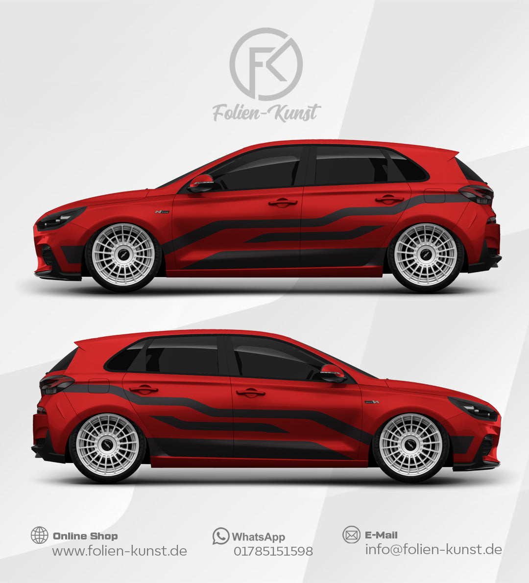 Abstrakt Linien Folien Dekor Styling Aufkleber Fahrzeug Design #614