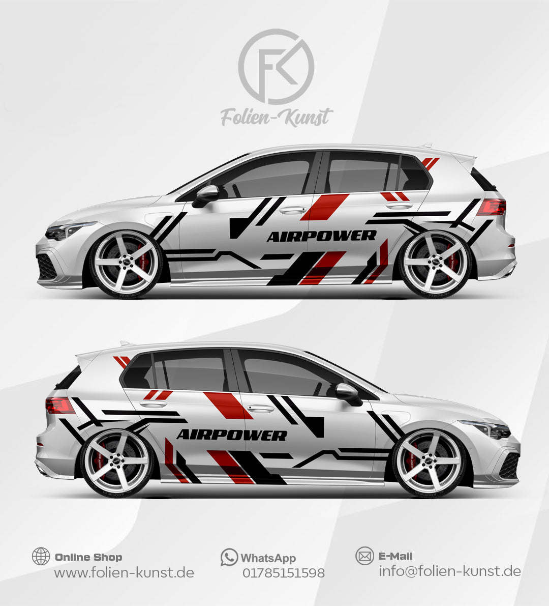 Motorsport Folien Dekor Aufkleber Fahrzeug Design Wrap Style #618