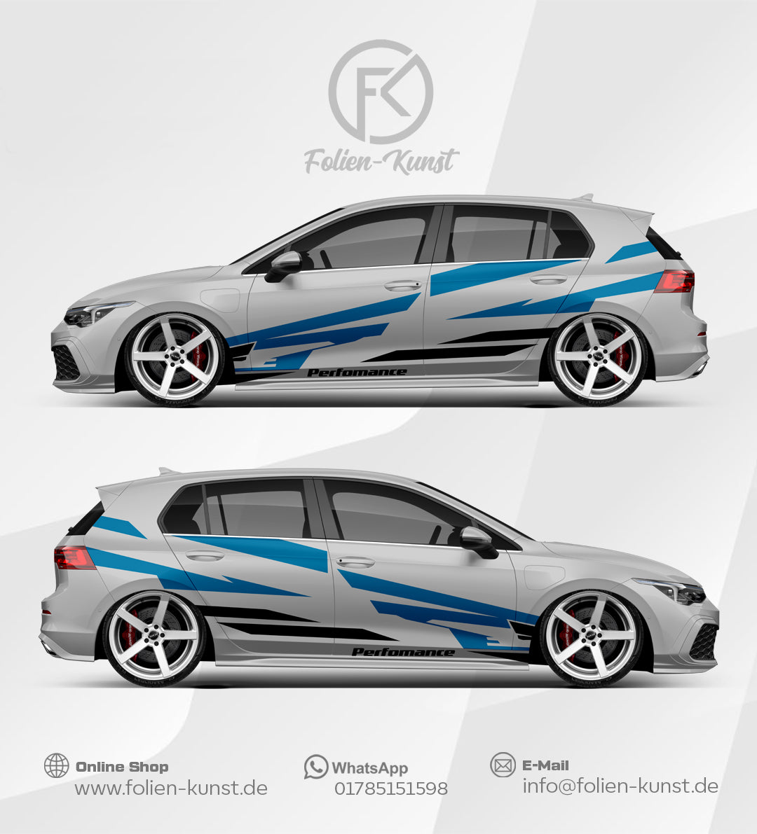 Motorsport Performance Folien Dekor Aufkleber Fahrzeug Design Wrap Style #620