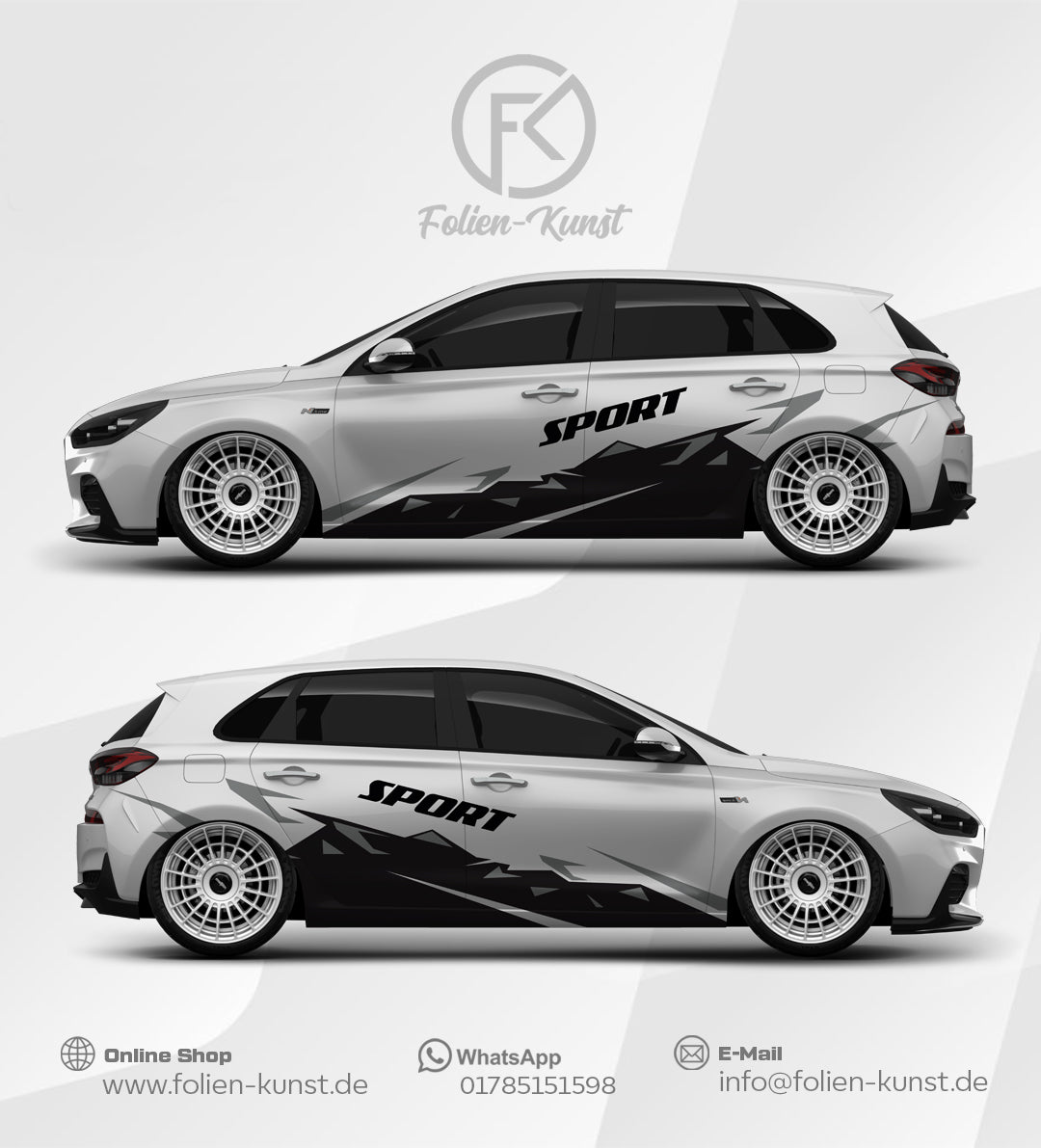 Sport Folien Dekor Aufkleber Fahrzeug Design Wrap Style #621
