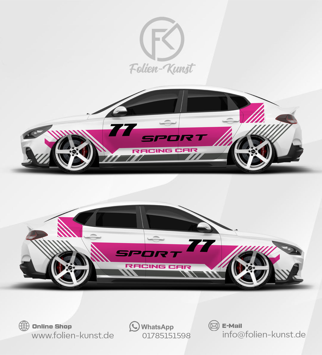 Racing Car Folien Wrap Design Fahrzeug Aufkleber Dekor Motorsport #625