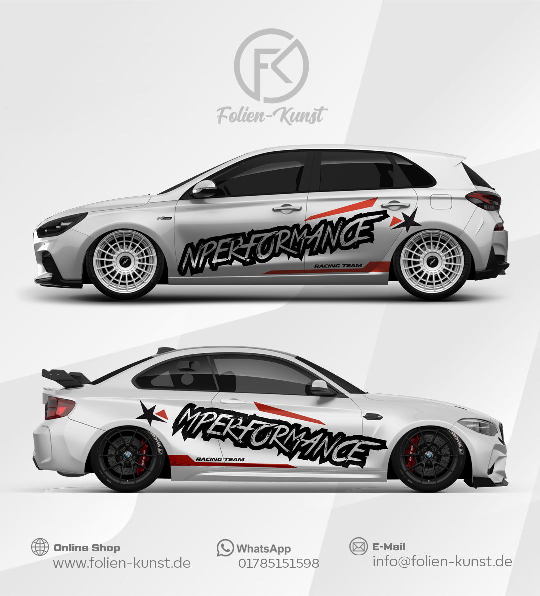 Abstrakt Performance Folien Wrapping Design Dekor Auto Aufkleber #631