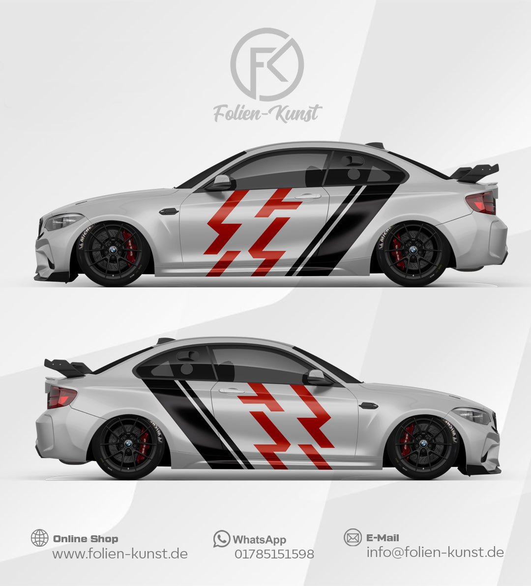 Abstraktes Motorsport Folien Wrapping Design Dekor Auto Aufkleber #632