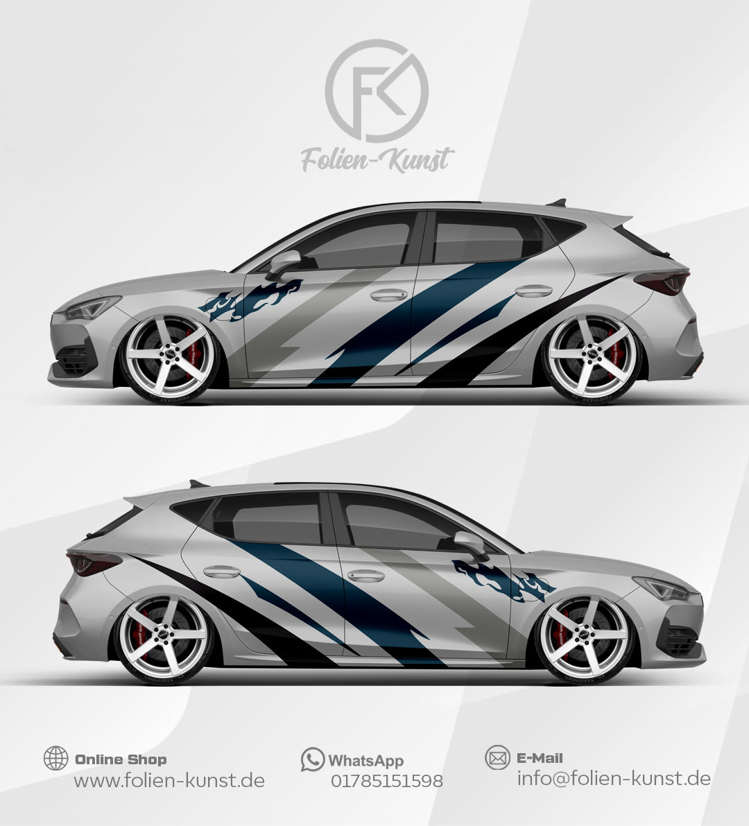Folien Dekor Motorsport Wrapping Design Abstrakt Style Auto #634