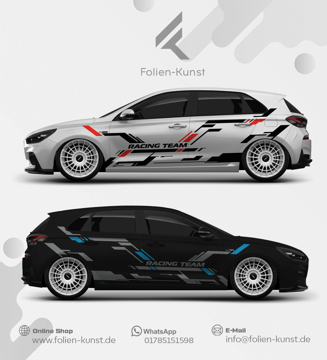 Racing Sport Seiten Folien Motorsport Design Aufkleber Set #644