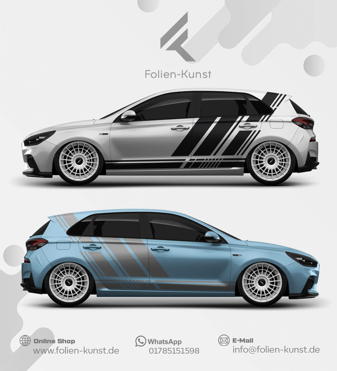Sidestripe Streifen Folien Design Tuning Style Aufkleber Set #654